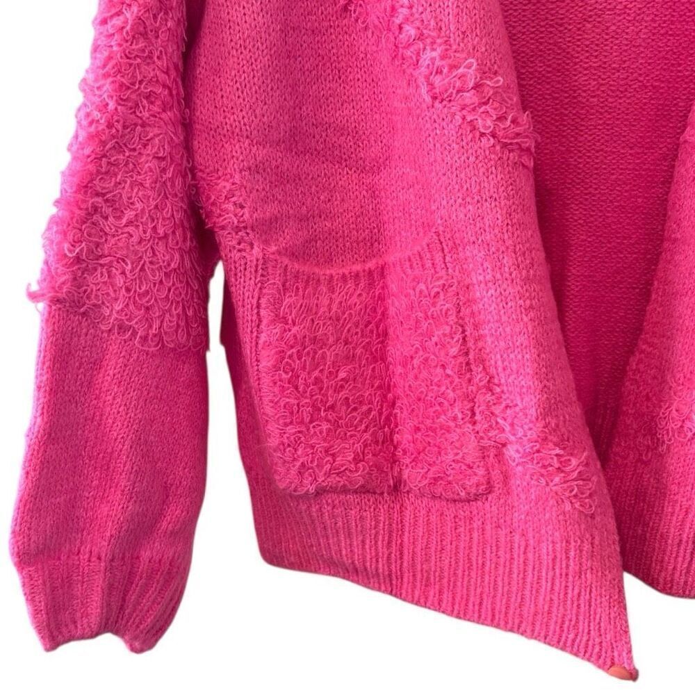 Pink Side Slit Open Front Cardigan Size Large NEW - Davi & Dani - Picture 9 of 14